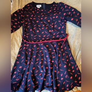 Unique Vintage umbrella print a-line dress